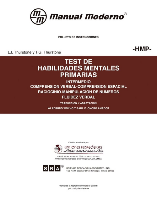 HMP Test de habilidades mentales primarias/  Thurstone